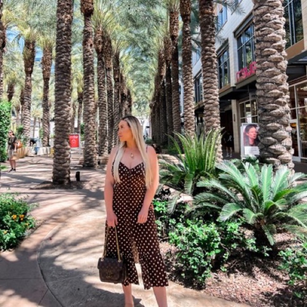 Brown polka dot dress